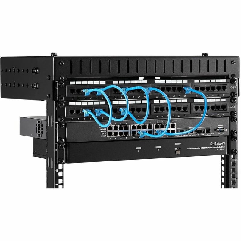StarTech.com 2-Post 8U Heavy-Duty Wall Mount Network Rack, 19" Open Frame Server Rack with Adjustable Depth, Data Rack for IT Equipment~ - Thumbnail 4