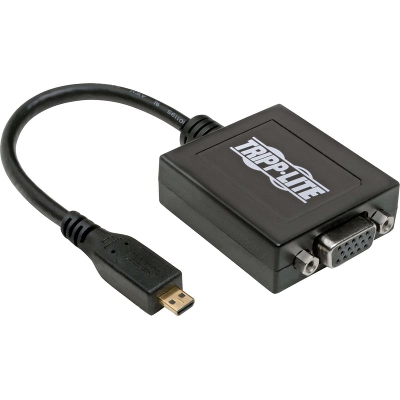 Tripp Lite by Eaton Micro HDMI to VGA Adapter Video Converter with Audio for Smartphones/Tablets/Ultrabooks (M/F) 6-in. (15.24 cm) - Thumbnail 1