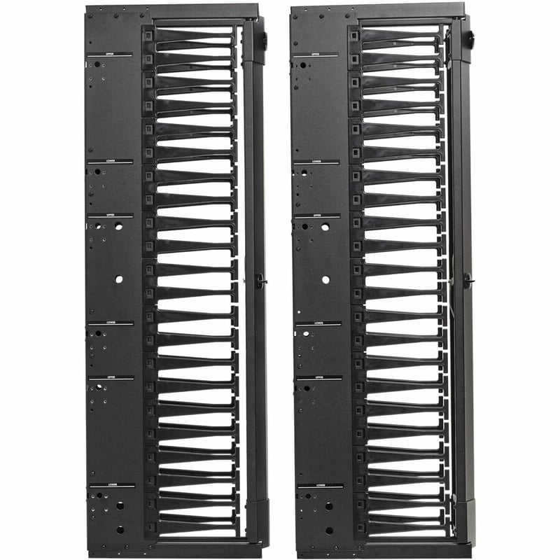Tripp Lite High-Capacity Vertical Cable Manager - Deep Double Finger Duct with Cover - Single Sided - 6 in. Wide - Black - 7 ft. (2.2 m) - Thumbnail 3