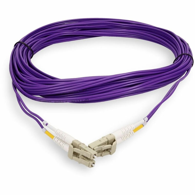 AddOn 1m LC to LC Purple OM4 Duplex OFNR (Riser-Rated) Fiber Patch Cable