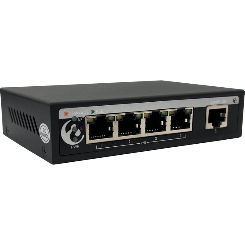 Amer Networks - 5ports 10/100Mbps PoE switch 96W af/at - Thumbnail 1