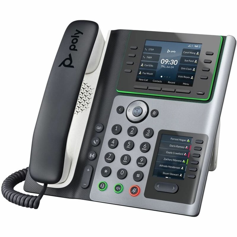 Poly Edge E400 IP Phone - Corded - Corded - Desktop - TAA Compliant - Thumbnail 2