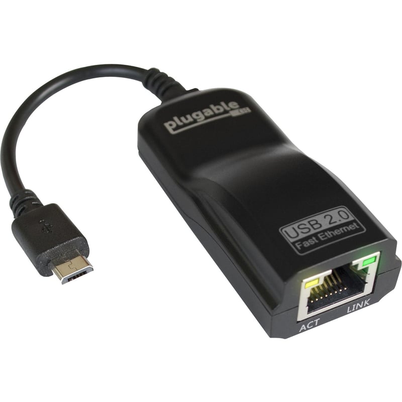 Plugable USB 2.0 OTG Micro-B to 100Mbps Fast Ethernet Adapter - Thumbnail 1