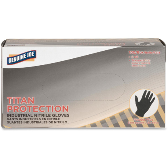 Genuine Joe Pwdr Free 6 mil Industl Nitrile Gloves - Thumbnail 2