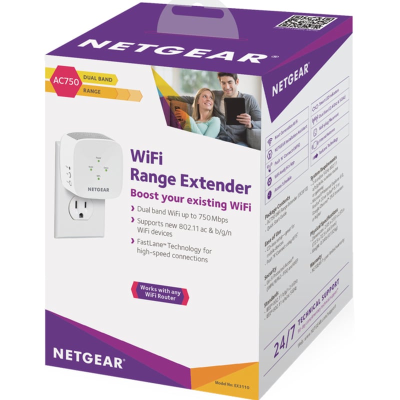 Netgear EX3110 IEEE 802.11ac 750 Mbit/s Wireless Range Extender - Thumbnail 2