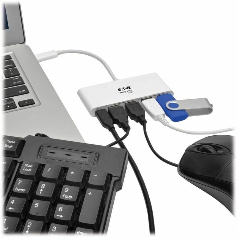 Tripp Lite by Eaton 4-Port USB 3.1 Gen 1 Portable Hub, USB-C to (x4) USB-A, with USB-C Charging Port - Thumbnail 2