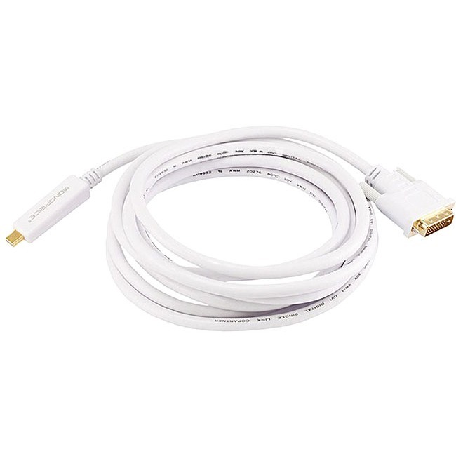 MINI DISPLAYPORT TO DVI CABLE-WHITE 10FT - Thumbnail 1