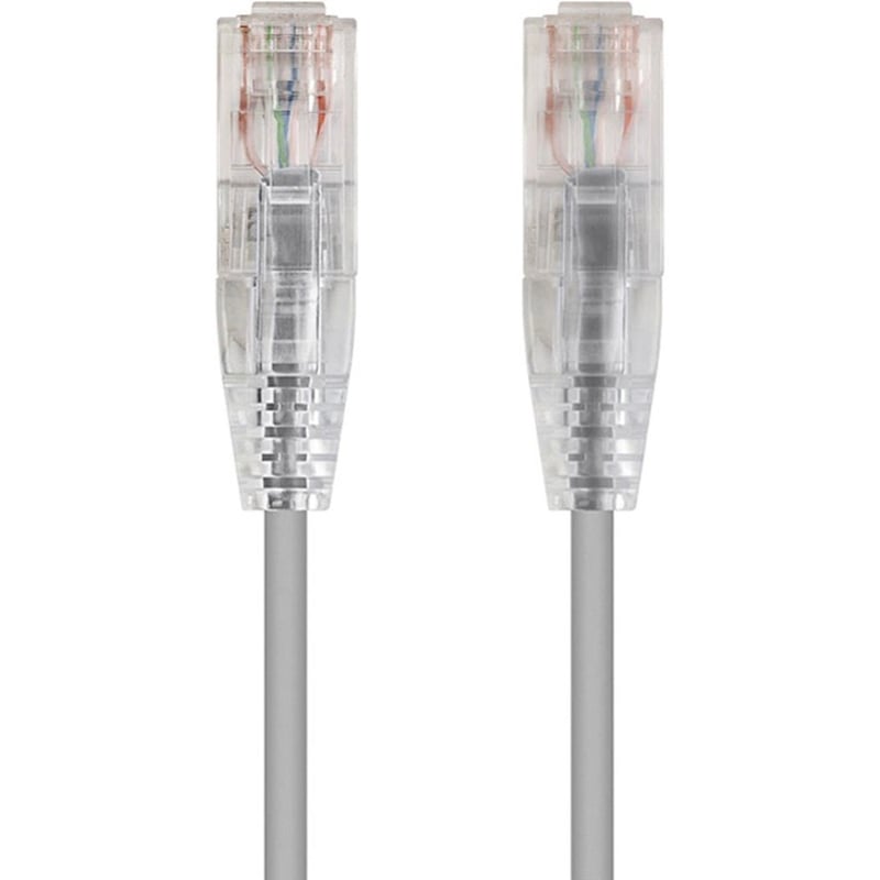 MONOPRICE SLIMRUN CAT6 ETHERNET PATCH CABLE_ SNAGLESS RJ45_ STRANDED_ 550MHZ_ UT - Thumbnail 1