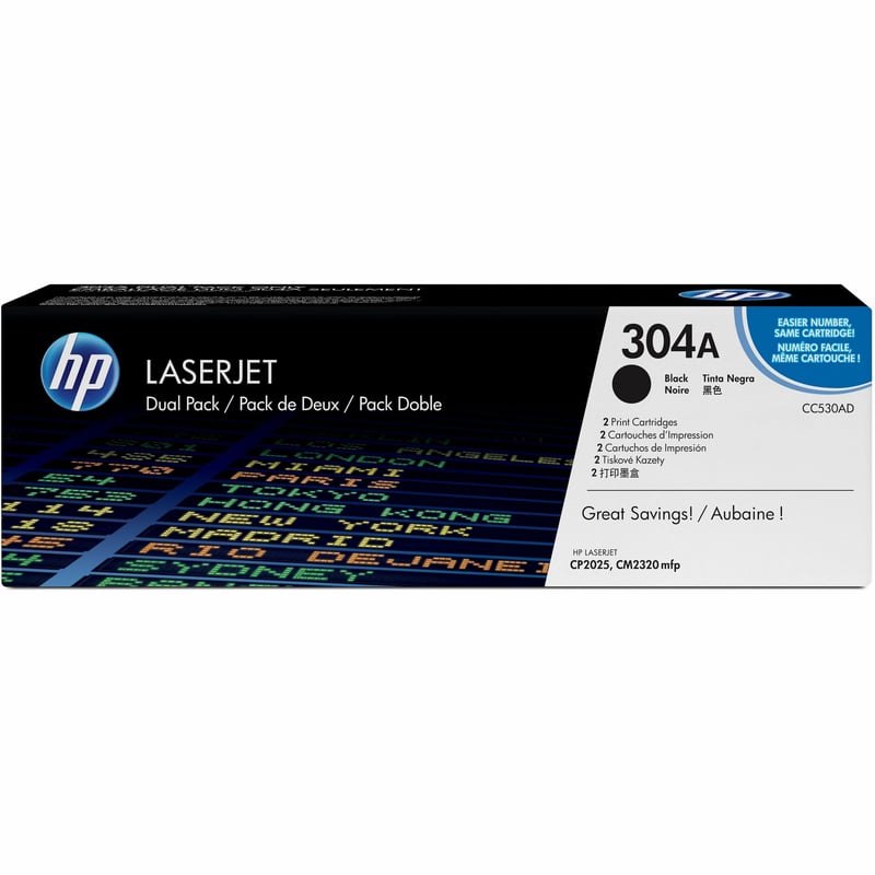 HP 304A (CC530AD) Original Toner Cartridge - Dual Pack - Thumbnail 1