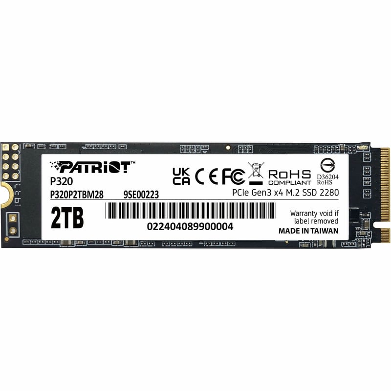 PATRIOT P320 2TB M.2 2280 PCIE GEN3 X4 SSD - Thumbnail 1