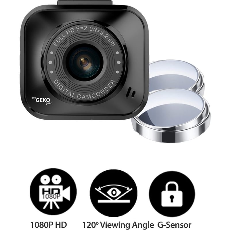 myGEKOgear by Adesso Orbit 122 Full HD 1080p Dash Cam, G-Sensor, and 2 Blindspot Mirrors Included - Thumbnail 5