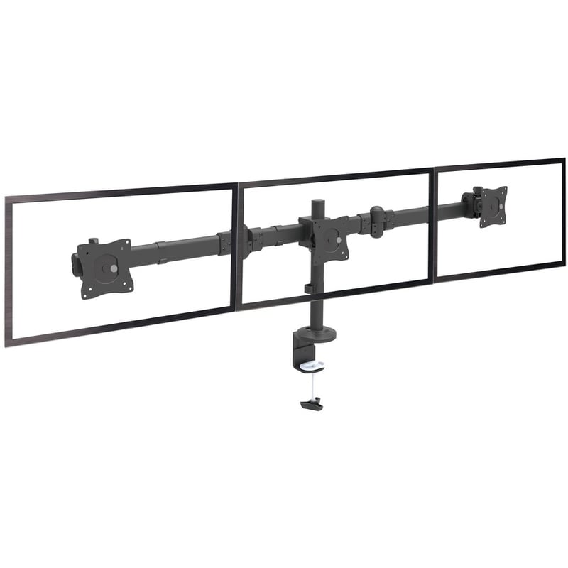 StarTech.com Desk Mount Triple Monitor Arm, 3 VESA 27" (17.6lb/8kg) Displays, Ergonomic Height Adjustable Articulating Pole Mount - Thumbnail 2