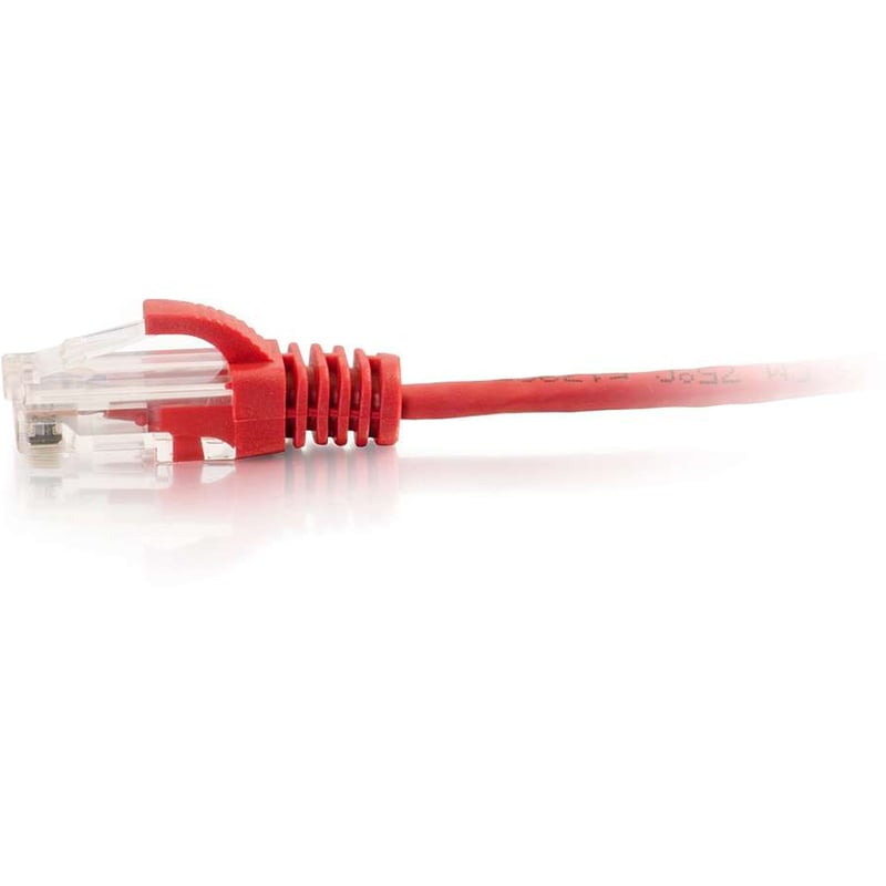 C2G 7ft Cat6 Snagless Unshielded (UTP) Slim Ethernet Cable - Cat6 Network Patch Cable - PoE - Red - Thumbnail 2