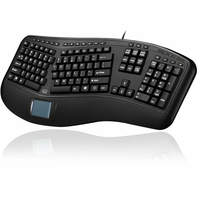 Adesso Tru-Form Ergonomic Touchpad Keyboard - Thumbnail 1