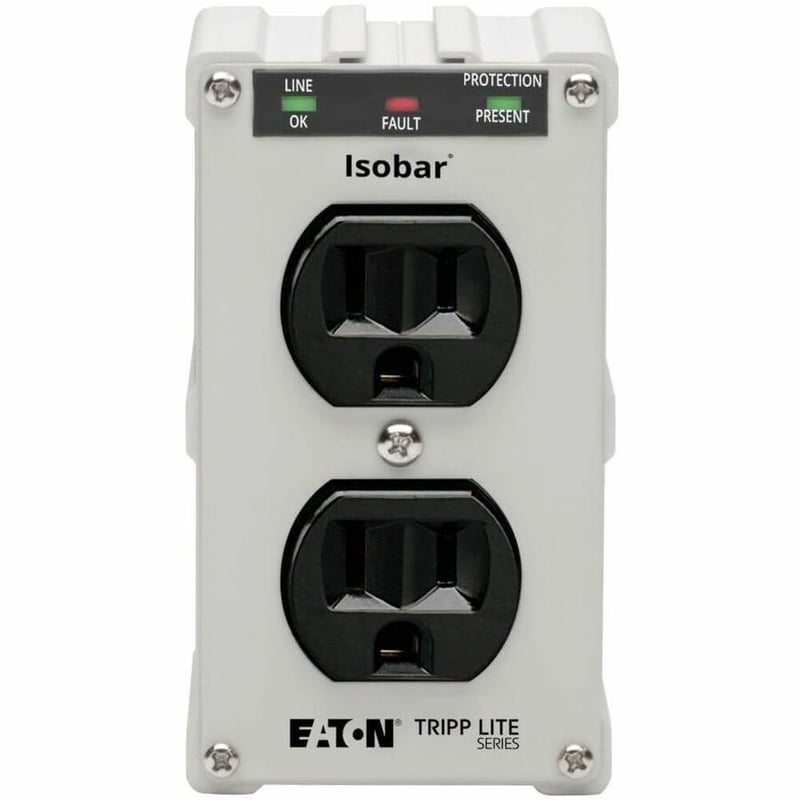 Eaton Tripp Lite Series Isobar 2-Outlet Surge Protector, Direct Plug-In, 1410 Joules, Diagnostic LEDs, Metal Housing - Thumbnail 5