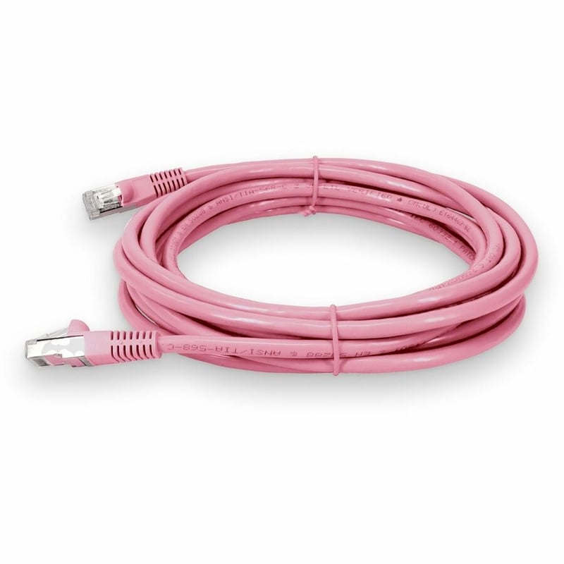 AddOn 25ft Pink CAT 6 Shielded PVC Ethernet Cable Snagless Easy Clear Boot RJ-45 M/M - Thumbnail 2