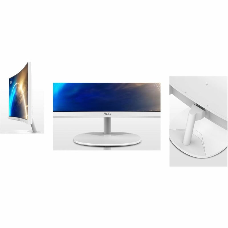 MSI Pro Pro MP241CAW 24" Class Full HD Curved Screen LED Monitor - 16:9 - Matt White - Thumbnail 3