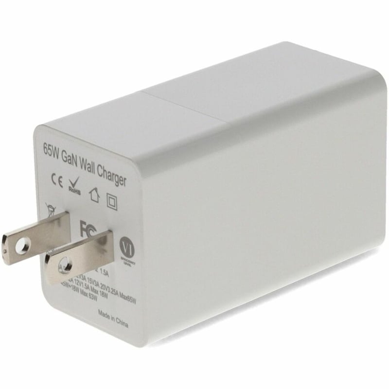 WALL CHARGER DUAL PORT 1X USB-C 3.1 1X USB-A 20V 3A WHITE - Thumbnail 5