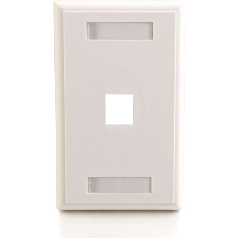 C2G 1-Port Single Gang Multimedia Keystone Wall Plate - White - Thumbnail 4