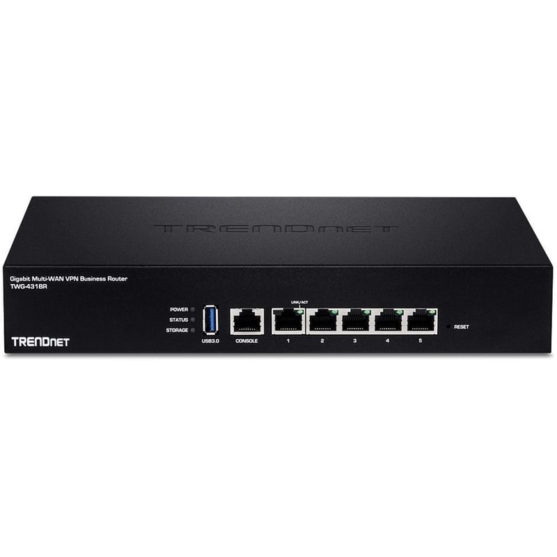 TRENDnet Gigabit Multi-WAN VPN Business Router; TWG-431BR; 5 x Gigabit ports; 1 x Console Port; QoS; Inter-VLAN Routing; Dynamic Routing; Load-Balancing; High Availability; Online Firmware Updates - Thumbnail 5