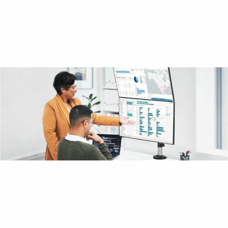 SIIG Dual Stacked Monitor Arm Desk Mount - 17" - 32" - Max Load 19.8 lbs for each arm - VESA 75/100mm