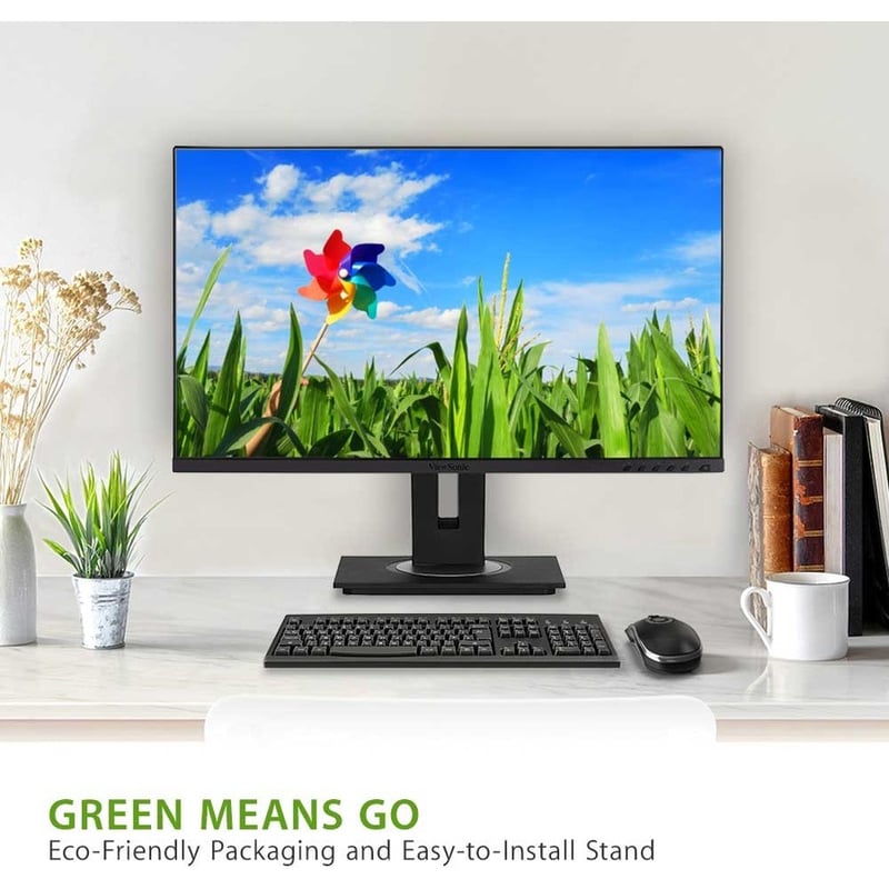 ViewSonic VG2455-2K 24 Inch IPS 1440p Monitor with USB C 3.1, HDMI, DisplayPort and 40 Degree Tilt Ergonomics for Home and Office