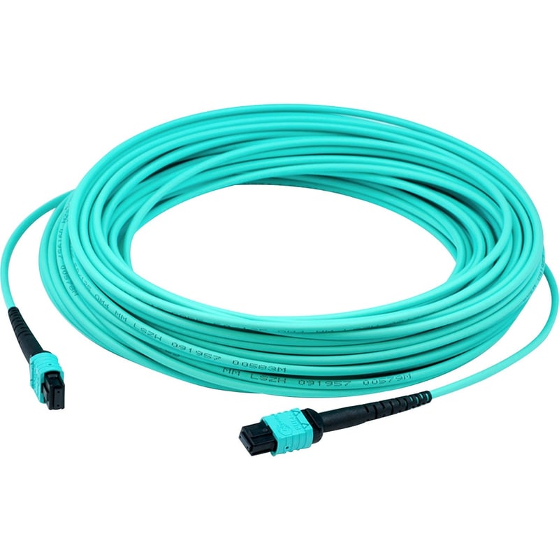 2M MPO-12 F/F AQUA OM4 LSZH FIBER PATCH CABLE - Thumbnail 1