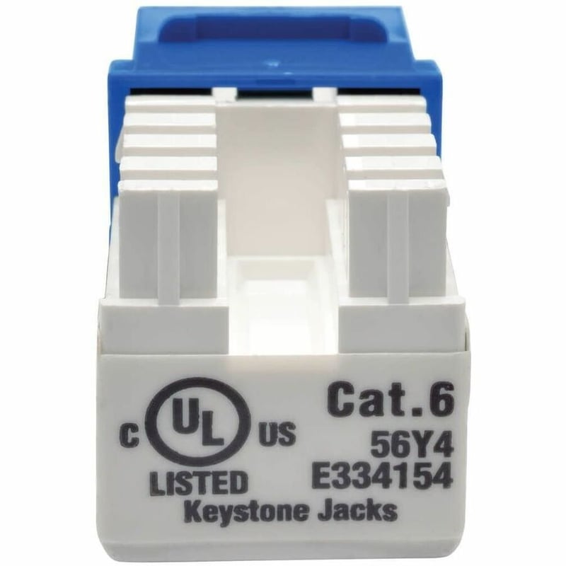 Tripp Lite by Eaton Cat6 Cat5e 110 Style Punch down Keystone Jack RJ45 Blue TAA GSA - Thumbnail 3