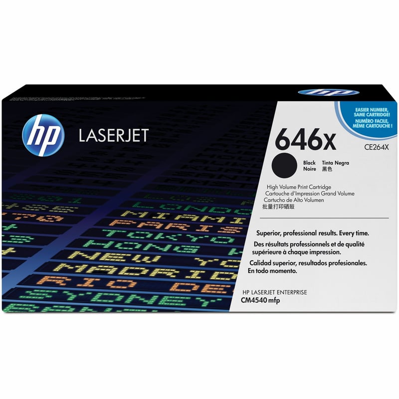 HP 646X (CE264X) Original Laser Toner Cartridge - Single Pack - Black - 1 Each - Thumbnail 1