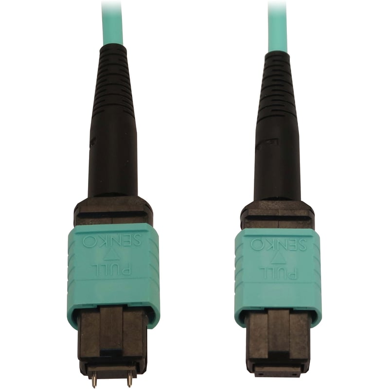 Tripp Lite by Eaton 40/100/400G Multimode 50/125 OM3 Fiber Optic Cable (12F MTP/MPO-PC M/F) LSZH Aqua 5 m (16.4 ft.) - Thumbnail 1