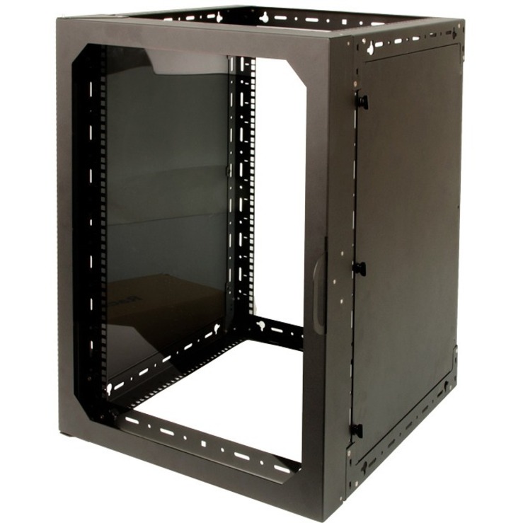 Rack Solutions 15U x 11U Open Frame Wall Mount Rack with Side Panels and Swing Door - Thumbnail 2