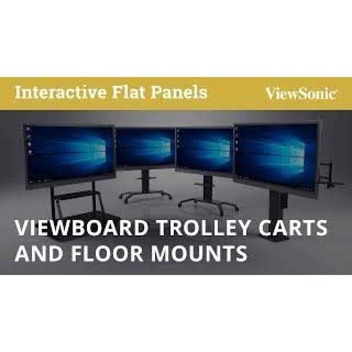 ViewSonic VB-STND-001 Mobile TV Cart for 55 to 86 inch screens up to 265 lbs, VESA Pattern Compatible for 400x200 to 900x600mm, Storage Tray, and Lockable Wheels - Thumbnail 3