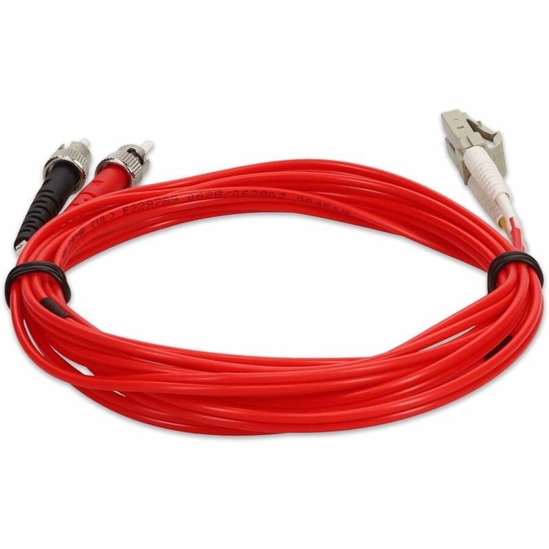 AddOn 2m ST to LC Red OM2 Duplex OFNR (Riser-Rated) Fiber Patch Cable - Thumbnail 4