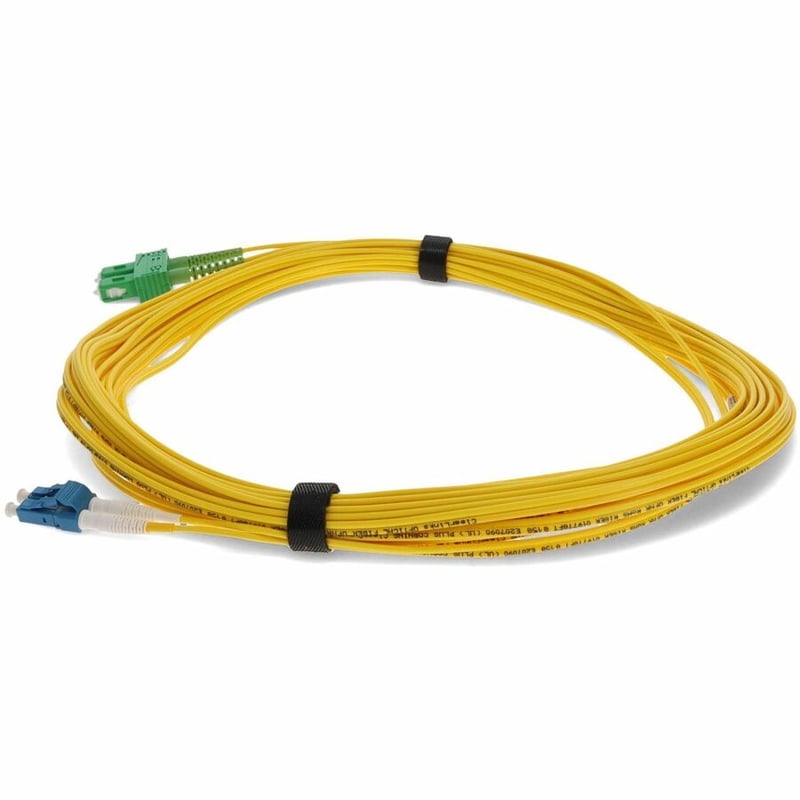 AddOn 16m ASC to LC Yellow OS2 Duplex OFNR (Riser-Rated) SMF Fiber Patch Cable - Thumbnail 2