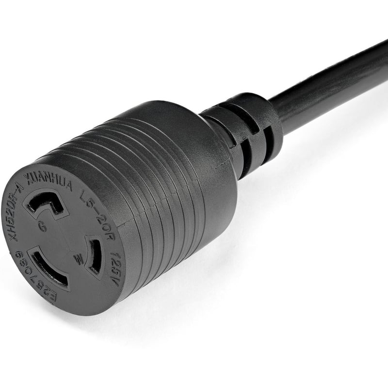 StarTech.com 3ft (1m) Heavy Duty Extension Cord, NEMA L5-20R to NEMA 5-20P Black Extension Cord, 13A 125V, 12AWG, Heavy Gauge Power Cable - Thumbnail 3
