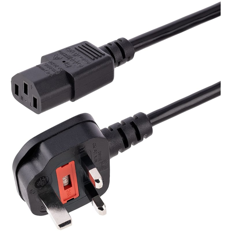StarTech.com 6 ft Standard UK Computer Power Cord - Power cable - IEC 320 EN 60320 C13 (F) - BS 1363 (M) - Thumbnail 1