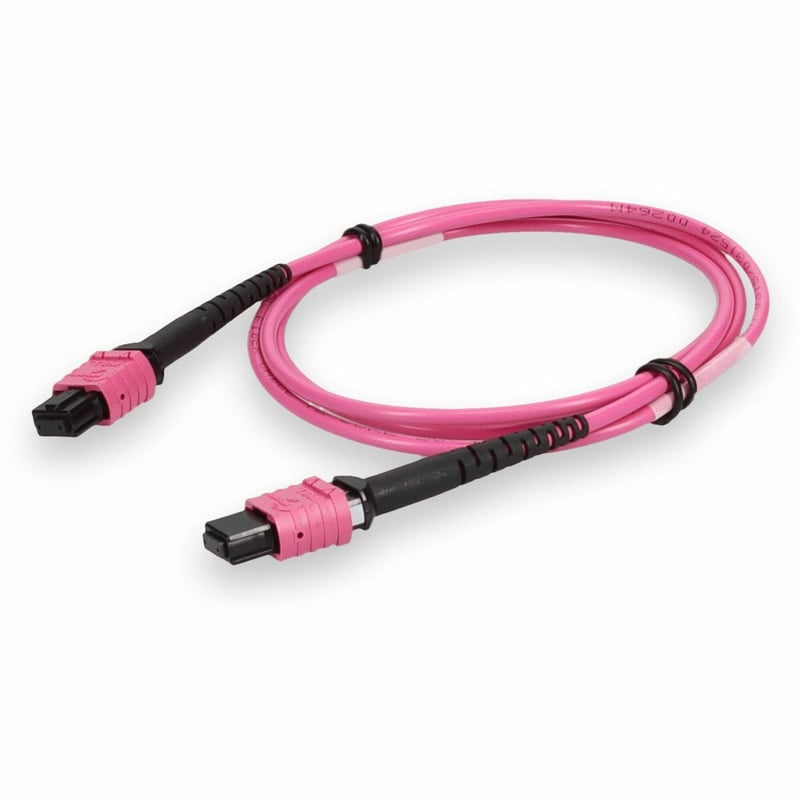 AddOn 4m MPO/UPC to MPO/UPC Magenta OM4 OFNP (Plenum-Rated) 12-Strand Fiber Patch Cable - Thumbnail 1