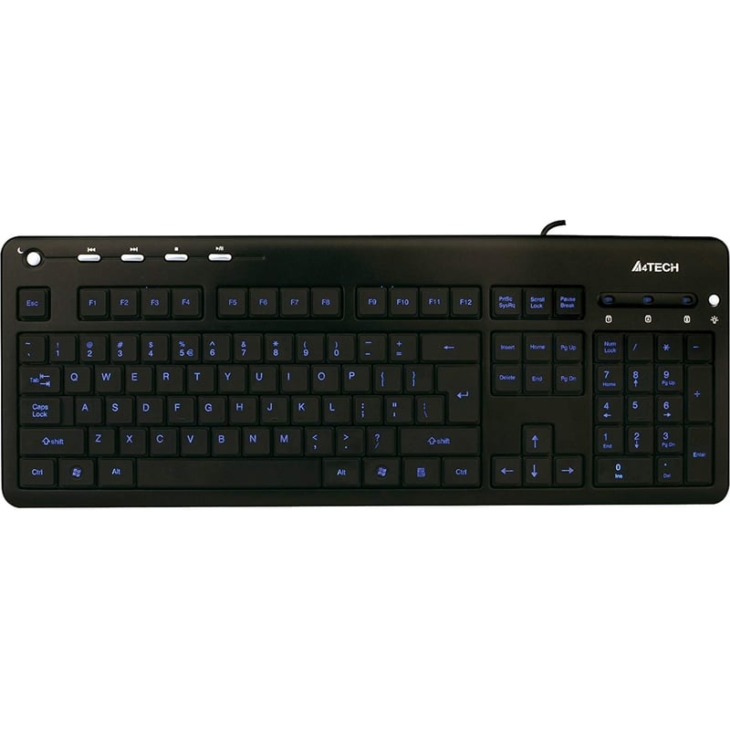 A4-TECH BLUE LED BACKLIT MULTIMEDIA KEYBOARD - Thumbnail 1