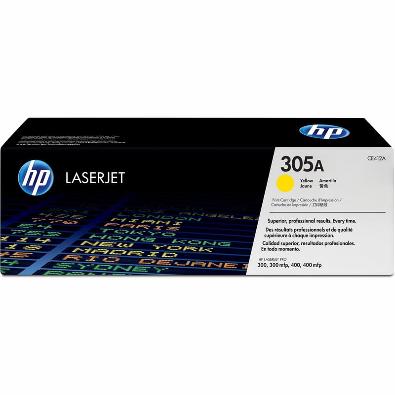 HP 305A (CE412A) Original Standard Yield Laser Toner Cartridge - Single Pack - Yellow - 1 Each - Thumbnail 1