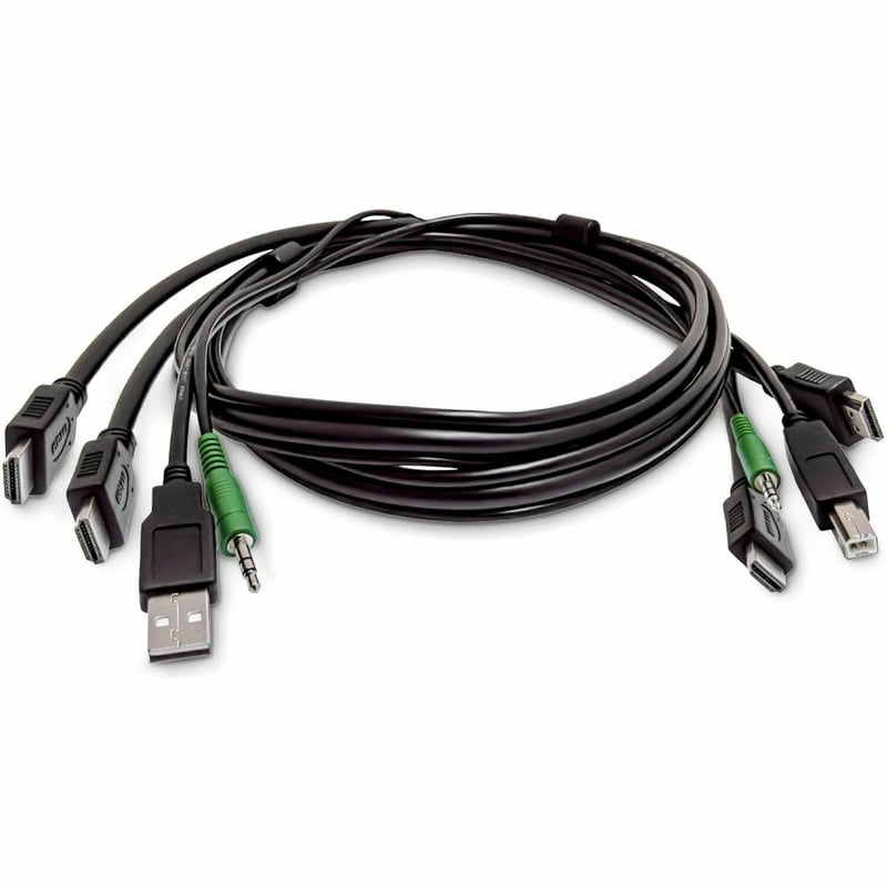 10FT DUAL-HDMI KVM CABLE - USB 2.0 3.5MM AUDIO TAA