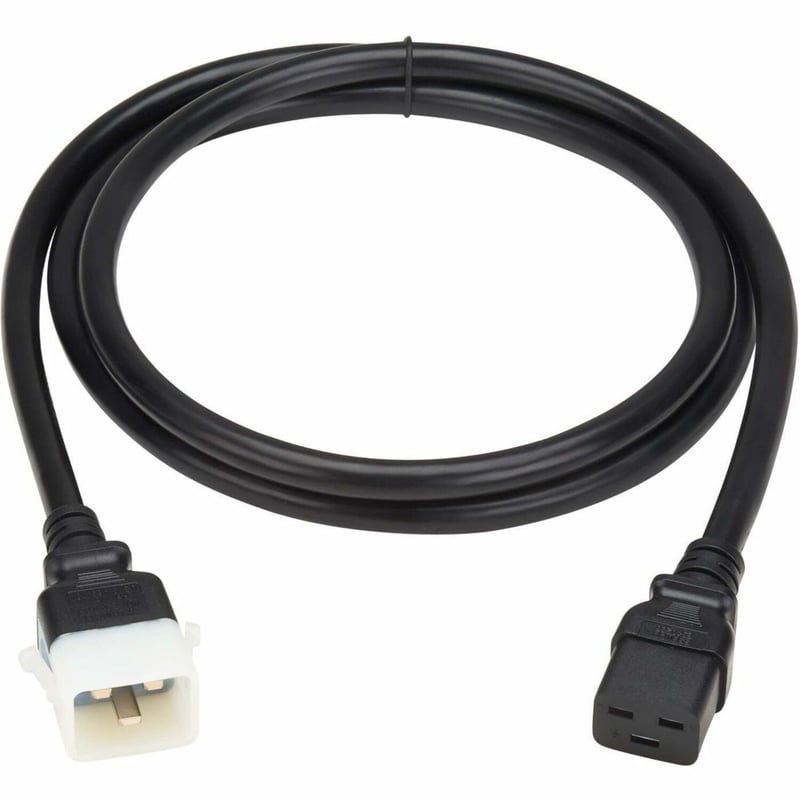 PDU POWER CORD C19 P-LOCK C20 HEAVY-DUTY 20A 250V 12AWG 6FT BLACK - Thumbnail 1