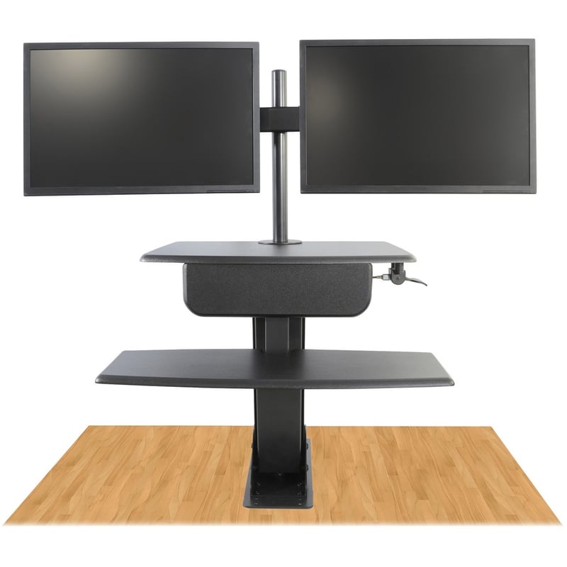Kantek Desk Clamp On Sit To Stand Workstation Black - Thumbnail 2