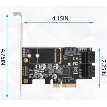 IO Crest 5 port Non-RAID SATA III 6Gbp/s PCI-e x4 Controller Card - Thumbnail 3