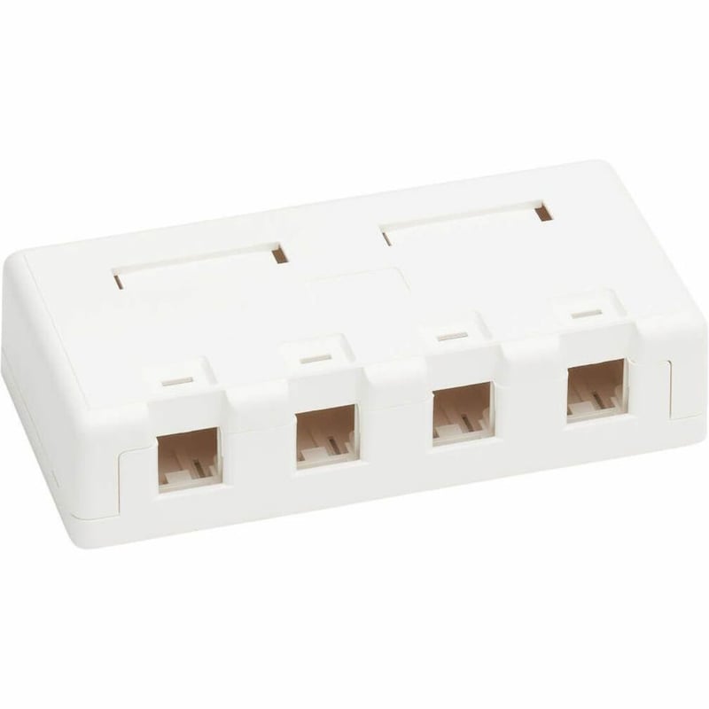 Tripp Lite by Eaton Surface-Mount Box for Keystone Jack 4-Port Wall Celling White - Thumbnail 1