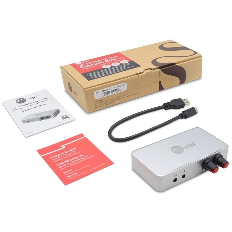 SIIG 4K HDMI Video Capture Box with Volume Control & Loopout - Thumbnail 2