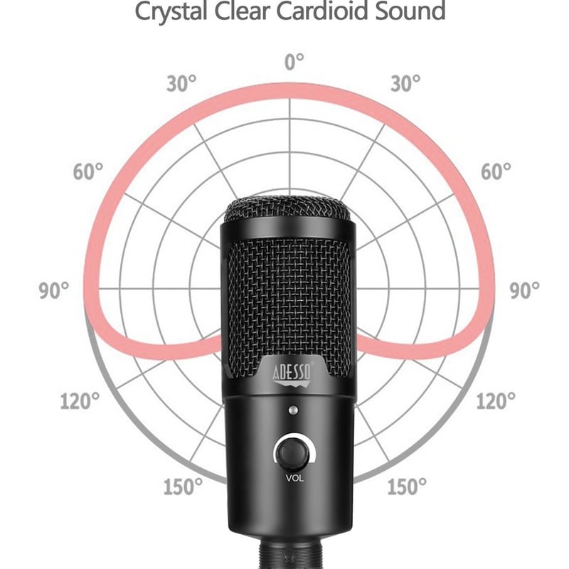 Adesso Xtream M4 Wired Condenser Microphone for Video Conferencing, Live Streaming - Thumbnail 3