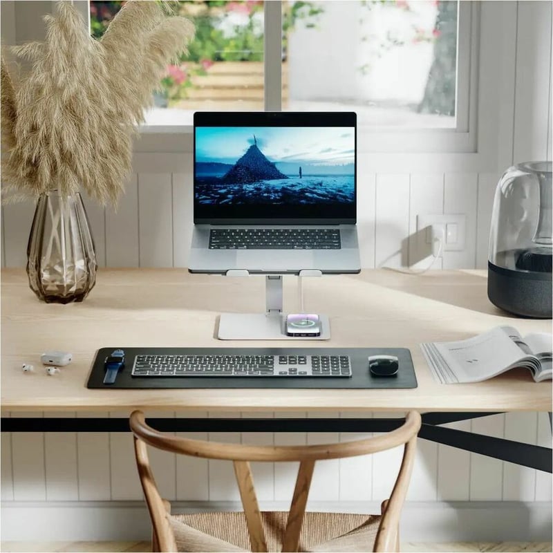 ALOGIC ELITE POWER LAPTOP STAND WITH WIRELESS CHARGER - WHITE - Thumbnail 3