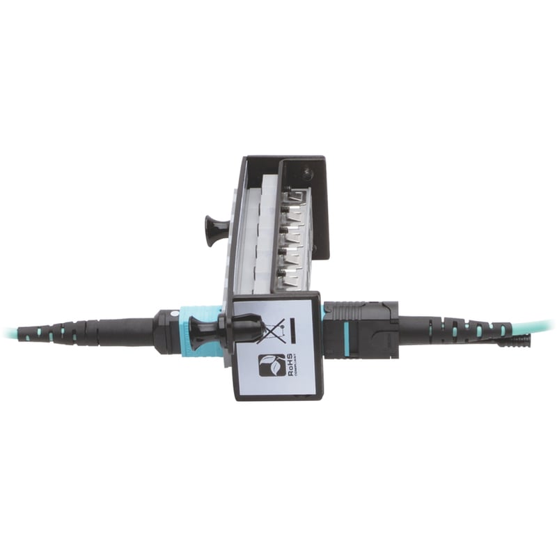 Tripp Lite by Eaton 40G MTP/MPO Multimode OM3 Plenum-Rated Fiber Optic Cable (M/F) 12 Fiber 40GBASE-SR4 Aqua 5 m - Thumbnail 2