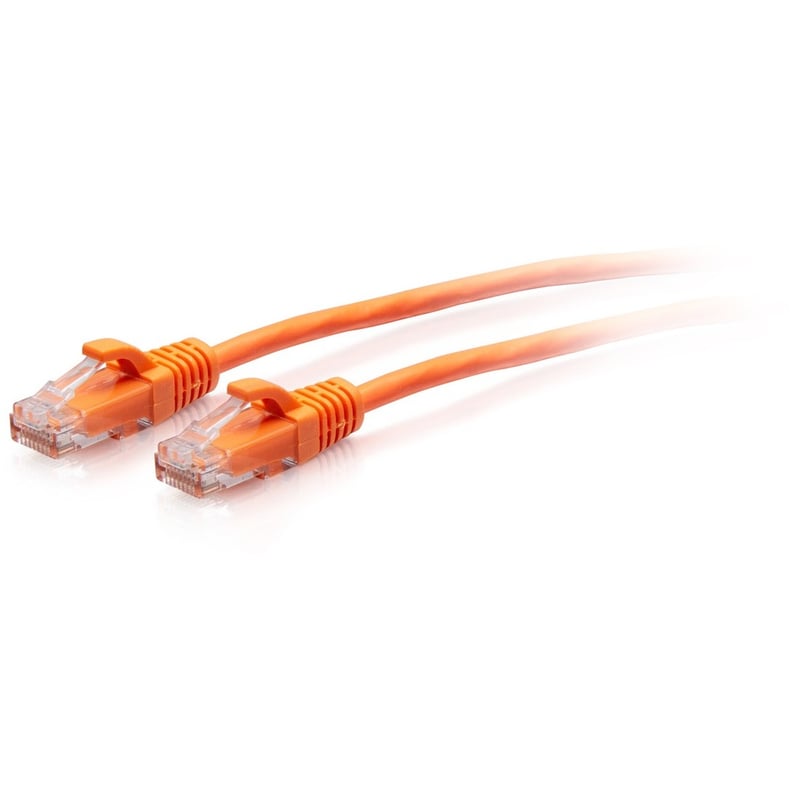 C2G 3ft Cat6a Snagless Unshielded (UTP) Slim Ethernet Patch Cable - Orange - Thumbnail 1