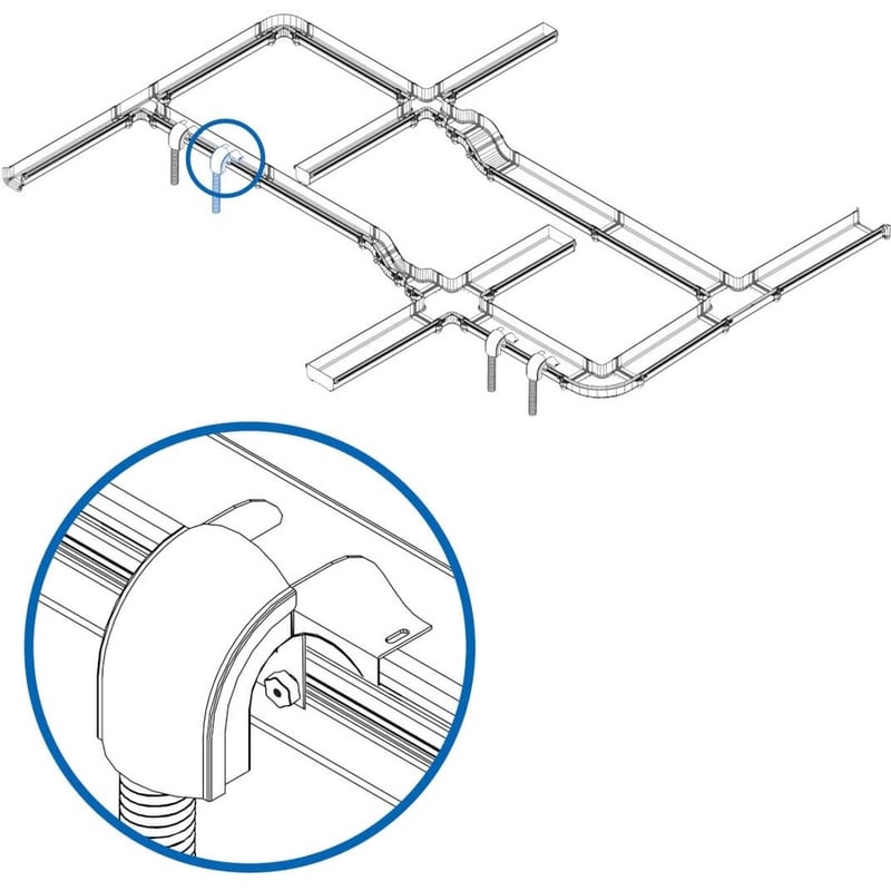 Tripp Lite by Eaton Toolless Movable Waterfall Adapter Kit with 36 in. Pipe for Fiber Routing System 130 mm - Thumbnail 5